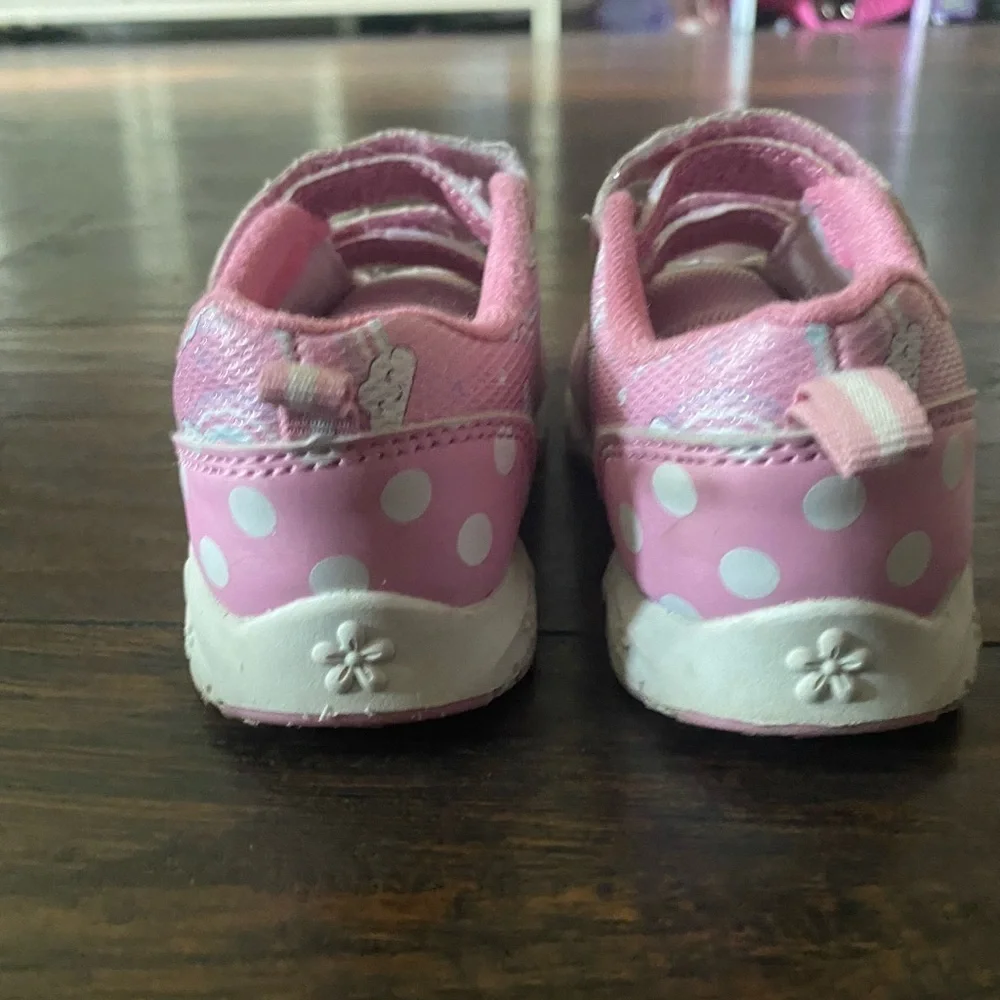 Disney Sneakers, Girls Pink and White, Size 7